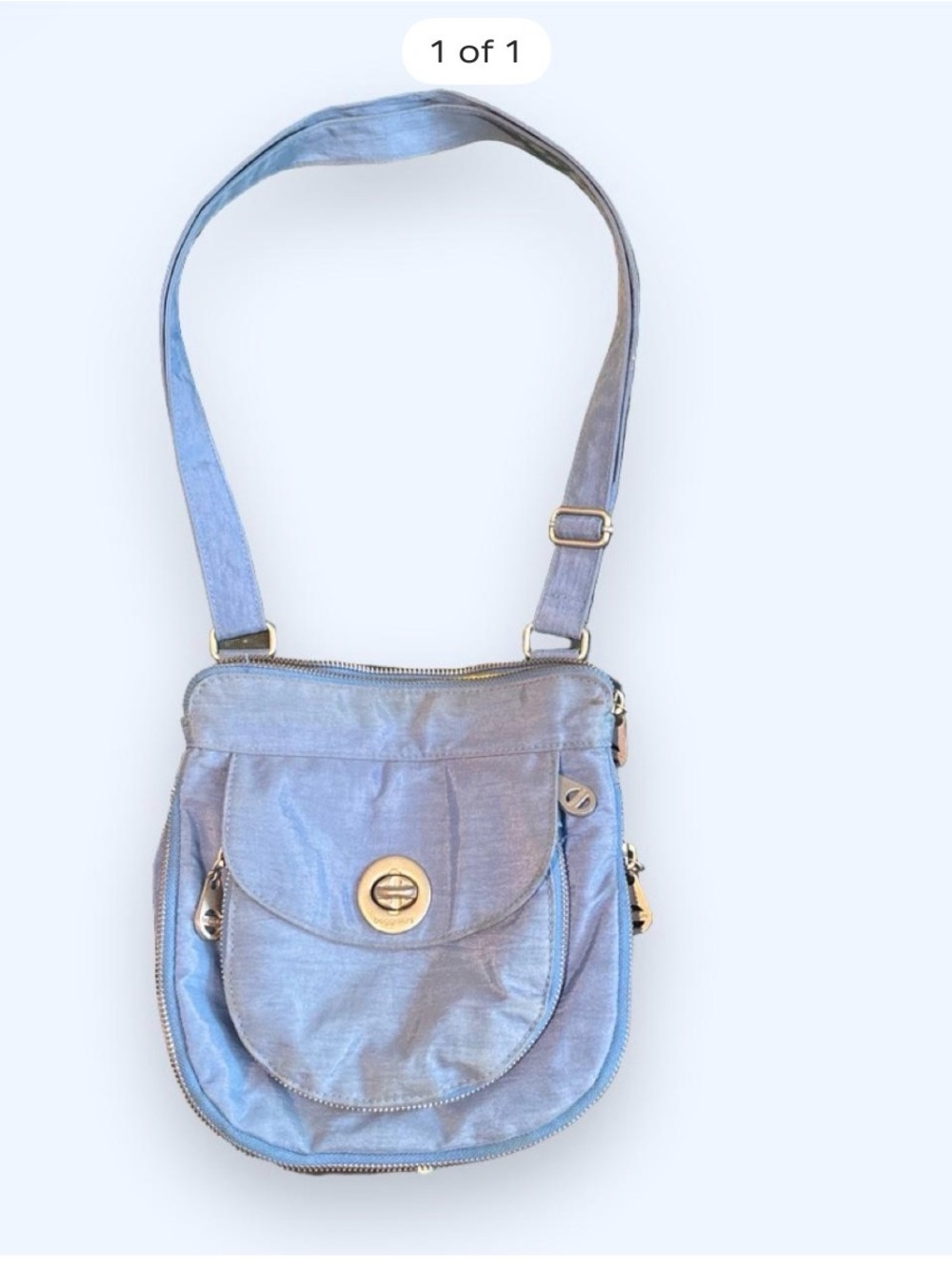 Baggallini Light Blue Iridescent Crossbody Bag